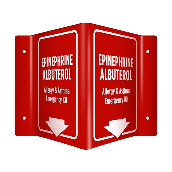Aek Epinephrine Albuterol  Allergy  Asthma Emergency Kit combined 3D Sign EN9343